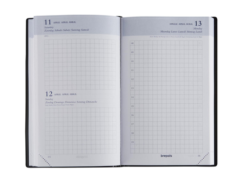 [AGE-414120Z] Agenda Brepols Building Seta 100x165mm zestalig zwart 2027 1 dag/pagina