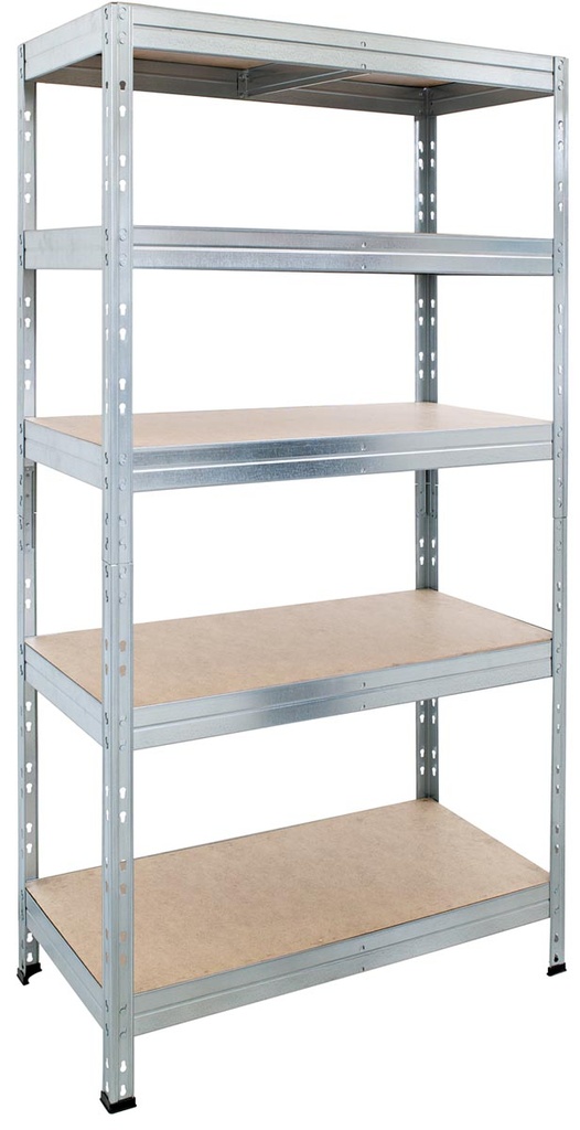 Rek AR Shelving Rivet Stabil 180x90x45cm 5 legborden uit HDF gegalvaniseerd