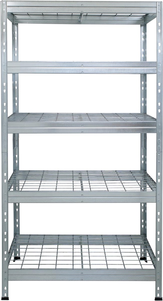 Rek AR Shelving Wire Rivet 180x90x45cm 5 legborden uit mesh metaal gegalvaniseerd