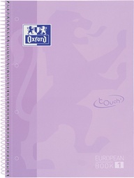 [TIM-4117273] Spiraalschrift Oxford School Touch Europeanbook karton A4+ geruit 160blz pastel paars