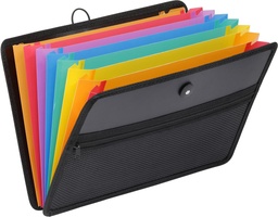 [TIM-9806705] Voorordner Viquel Rainbow PP A4 35x24,5cm 8-vaks zwart met gekleurde binnenkant