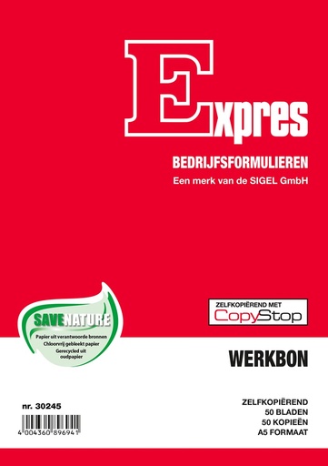 [TIM-SI30245] Werkbonblok Sigel Expres A5 Nederlands dupli 50x2vel