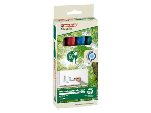 [TIM-29ASS4] Whiteboardmarker Edding Ecoline e-29 beitelvormige punt assorti (4)