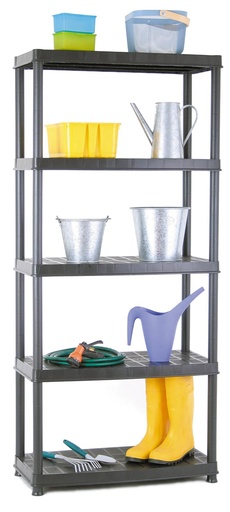 [TIM-X081] Rek Practo Plasti Rack 081 185x85x40cm 5 legborden zwart