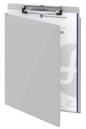 [WEST-E17005] Klemplaat met overslag Westcott aluminium A4 zilver