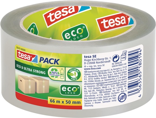 [TIM-582970] Verpakkingstape Tesapack eco&ultra strong ecologo 50mmx66m transparant
