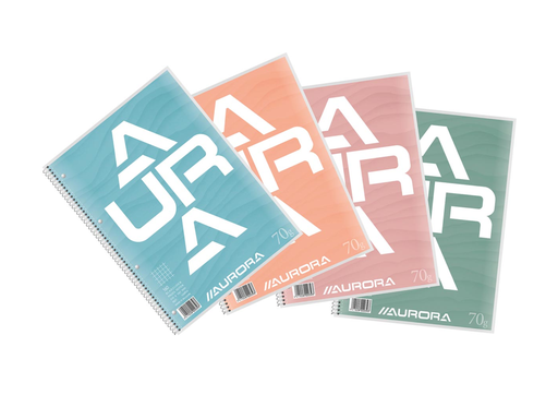 [TIM-129805] Collegeblok Aurora karton A4 geruit 160blz assorti