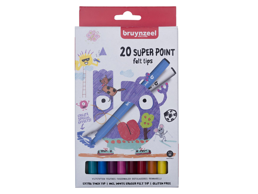 [TIM-6124120] Viltstift Bruynzeel Kids Super Point dikke punt assorti (20)