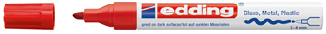 [TIM-750CRR] Glanslakmarker Edding 750 CR ronde punt 2-4mm rood (750R)
