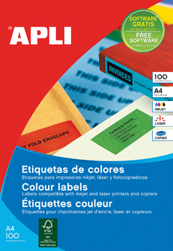 [KAN-12993] Etiketten Apli 04 etik/bl 105x148mm rood (20) 