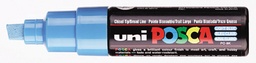 [TIM-PC8KLB] Paintmarker Uni-ball Posca schuine punt 8mm lichtblauw