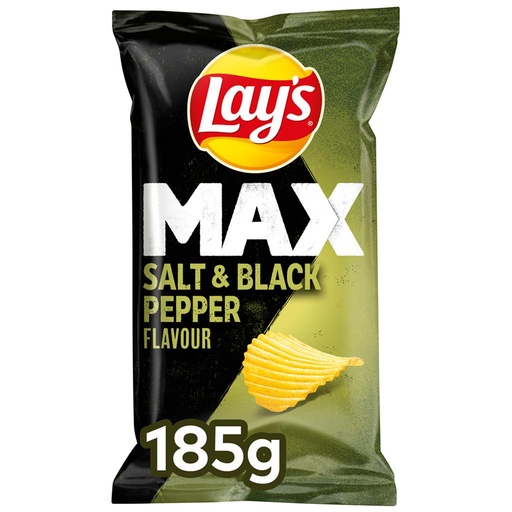 [CAT-C53180] Chips Lay's max salt & pepper 185gr (22)
