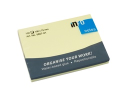 [IN1-5657-01] Memoblok Info Notes 100x75mm geel (100)