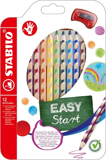 [TIM-E332-12] Kleurpotlood Stabilo Easystart rechtshandig assorti (12)