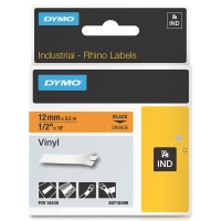 [DYM-S0718490] Dymo Rhino tape vinyl 12mmx5,5m zwart/oranje (18435)