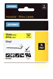 [DYM-S0718470] Dymo Rhino tape vinyl 19mmx5,5m zwart/geel (18433)