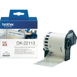 [PTO-DK22113] Label Brother DK-22113 62mmx15,24m film zwart op transparant