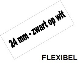 [PTO-TZEFX251] Tape Brother P-Touch TZE-FX251 24mm zwart op wit flexibel