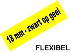 [PTO-TZEFX641] Tape Brother P-Touch TZE-FX641 18mm zwart op geel flexibel