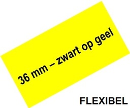 [PTO-TZEFX661] Tape Brother P-Touch TZE-FX661 36mm zwart op geel flexibel