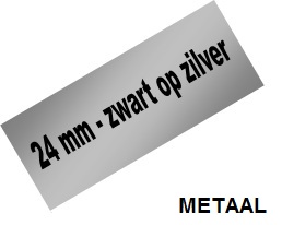 [PTO-TZEM951] Tape Brother P-Touch TZE-M951 24mm zwart op mat zilver