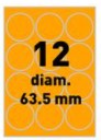 [ETI-32700503] Etiketten Etipage rond 12etik/blad 63,5mm mat oranje (100)