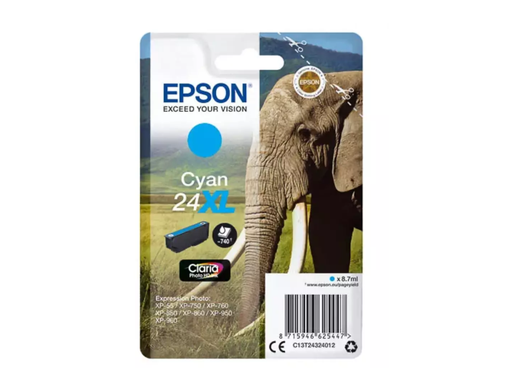 [EPS-T243240] Cartridge Epson Inkjet 24XL Expression Photo XP-55 740pag CY