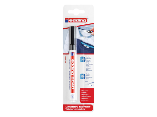 [TIM-4804141] Wasgoedmarker e-8040 Edding ronde punt 1mm op blister zwart