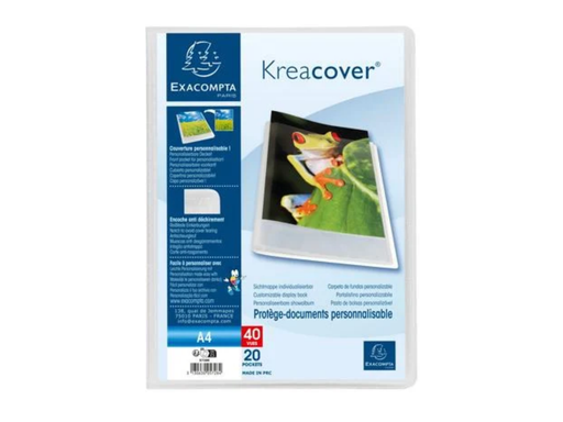 [EXA-5728E] Personaliseerbaar showalbum Exacompta PP A4 20 tassen vaste rug transparant