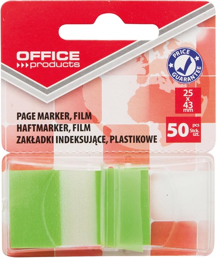 [TIM-2312102] Index Office Products 25x43mm blister van 50 tabs groen