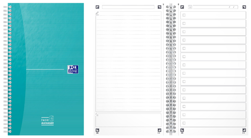 [TIM-4184966] Taskmanager Oxford Office Essentials karton 14,1x24,6cm 230blz aqua