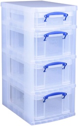 [TIM-UB3X9LB] Ladenkast trolley Really Useful Box met 4 opbergdozen zwart