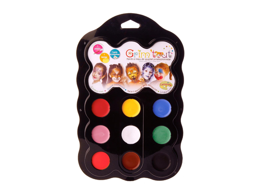 [TIM-GT41210] Schminkpalet Bouhon Grim'tout Carnaval 9 kleuren assorti