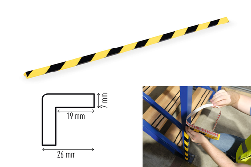 [DUR-1101130] Hoekbeschermingsprofiel Durable C19 zelfklevend geel/zwart