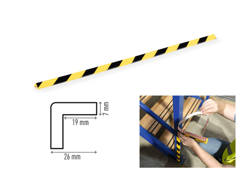 [DUR-1101130] Hoekbeschermingsprofiel Durable C19 zelfklevend geel/zwart