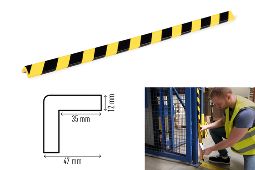 [DUR-1102130] Hoekbeschermingsprofiel Durable C35 zelfklevend geel/zwart