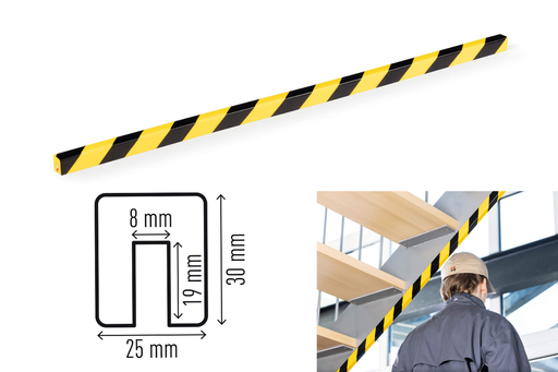 [DUR-1127130] Hoekbeschermingsprofiel Durable E8 zelfklevend geel/zwart