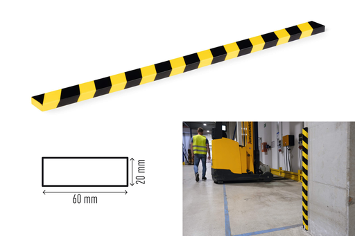 [DUR-1108130] Oppervlakte beschermingsprofiel Durable S20 zelfklevend geel/zwart