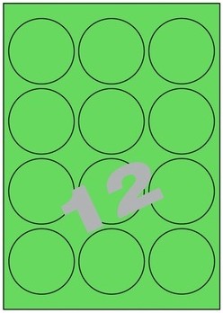 [ETI-ETIK21] Etiketten rond 12 etik/blad Ø63,5mm groen (200)
