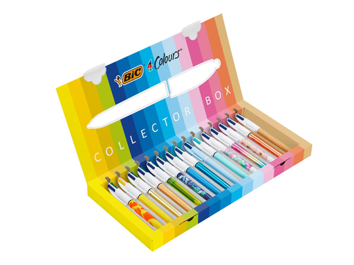 [TIM-518277] Balpen Bic 4 Colours Collector Box medium punt assorti (15)
