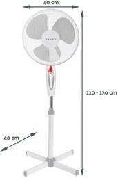 [TIM-8582603] Statiefventilator Brasq F300 Ø40cm wit