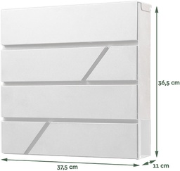 [TIM-8602614] Brievenbus Brasq Deluxe PB200 37,5x36,5x11cm wit