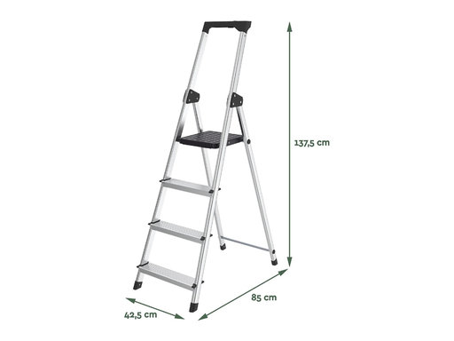 [TIM-8632603] Trapladder Brasq SL400 aluminium 4 treden zilver