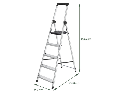 [TIM-8632604] Trapladder Brasq SL500 aluminium 5 treden zilver