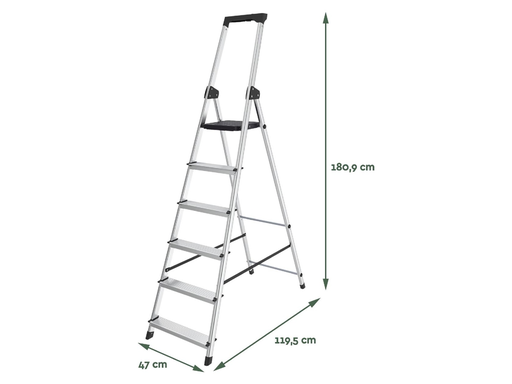 [TIM-8632605] Trapladder Brasq SL600 aluminium 6 treden zilver
