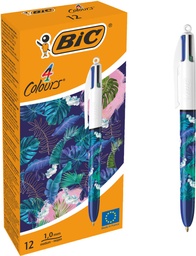 [TIM-518205] Balpen Bic 4 Colours Decors Botanical Universe medium punt (12)