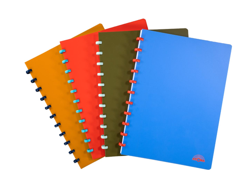 [TIM-A5572] Schrift Atoma Nature PP A4 gelijnd 144blz met kantlijn assorti
