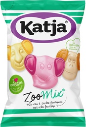 [TIM-37050] Snoep Katja Zoo Mix mix van 3 zachte fruitgums met echt fruitsap zak 255g