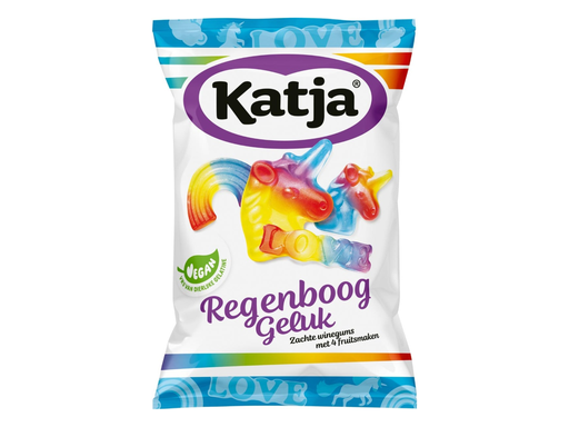 [TIM-37129] Snoep Katja Regenboog Geluk zachte winegums met 4 fruitsmaken zak 250g