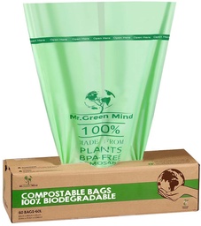 [TIM-204120] Composteerbare vuilniszakken Mr. Green Mind Bio 60L groen (60)